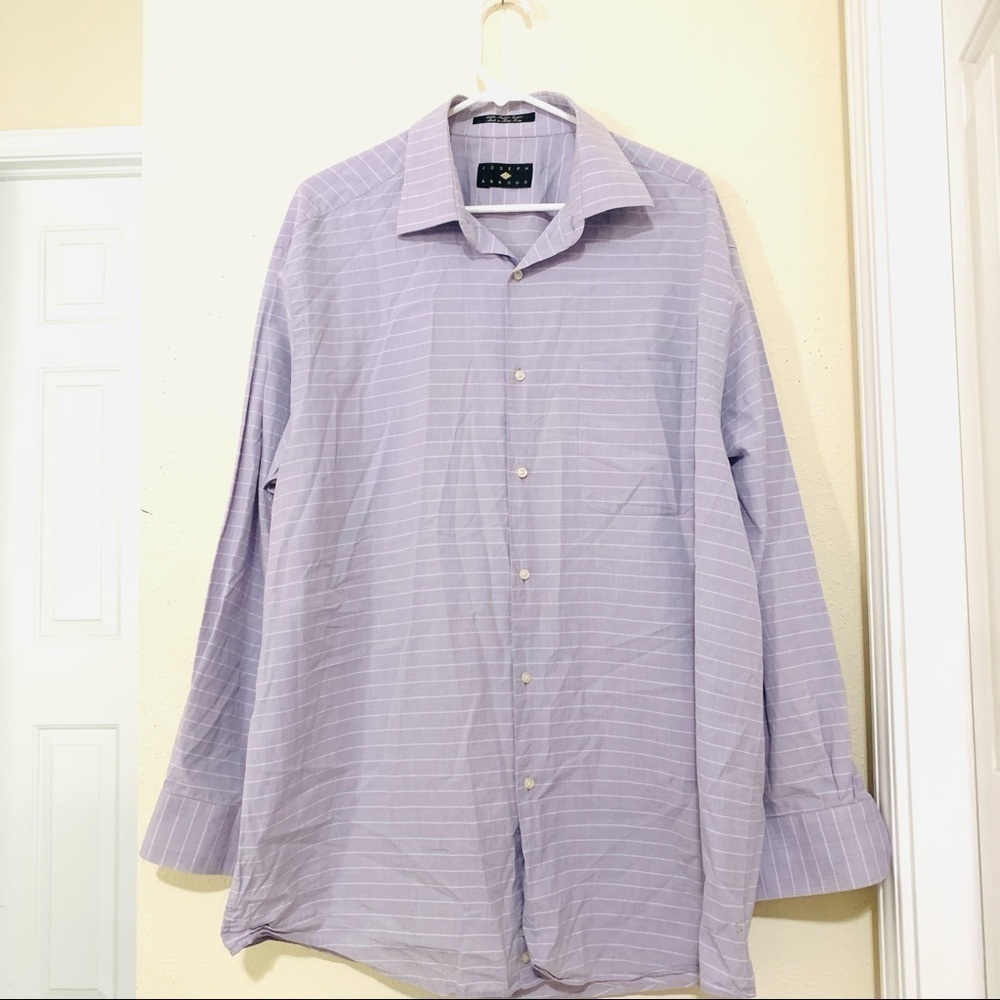 Joseph Abboud Purple & White  Striped Dress Shirt.